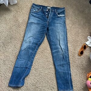 Liya high rise classic fit crop , premium vintage